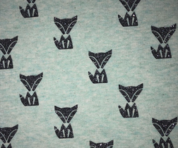  Mint fox Sweatshirt Fabric - In Stock